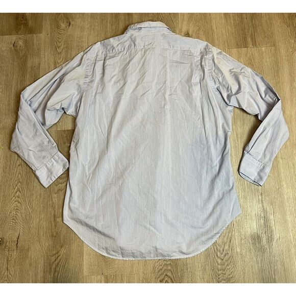 Lauren Ralph Lauren Men's 16.5 34/35 Blue Cotton Button Up Dress Shirt - Picture 5 of 7